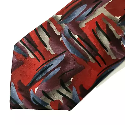 J Garcia Red Watercolor Rocker 100% Silk Neck Tie Collection 41 2005 FLAW A246 • $7.95