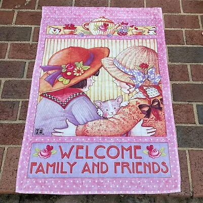 Mary Engelbreit Outdoor Flag “Welcome Family And Friends” 2006 28'x40  • $22.97