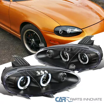 Fits 01-05 Mazda Miata MX5 MX-5 Black LED Halo Projector Headlights Lamps Pair • $211.95