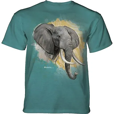 £9.99 • Buy The Mountain Adult Modern Safari Elephant Teal Animal T Shirt - CHRISTMAS GIFT!