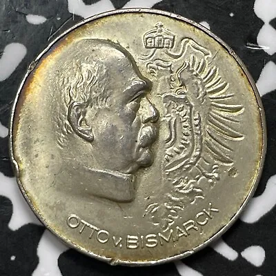 1871 Germany Otto Von Bismarck Reichsgrundung Medal Lot#D3430 Silver! 26mm • $35