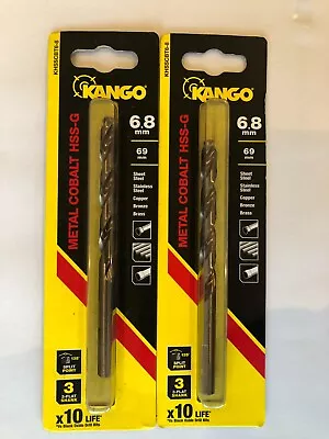 KANGO 6.8 Mm Drill Bit Cobalt HSS Drill Bits 2 Packs  -Same Day Dispatch • £4.99