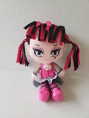 DRACULAURA Monster High Plush Stuffed Vampire Doll Ribbon Hair Pink Black (F10) • $15.99