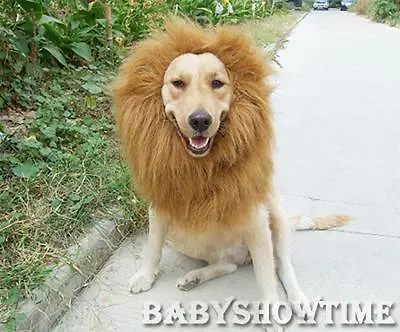 £11.47 • Buy Pet Costume Lion Mane Wig Hair For Large Dog Halloween Clothes Fancy Dress Up QW