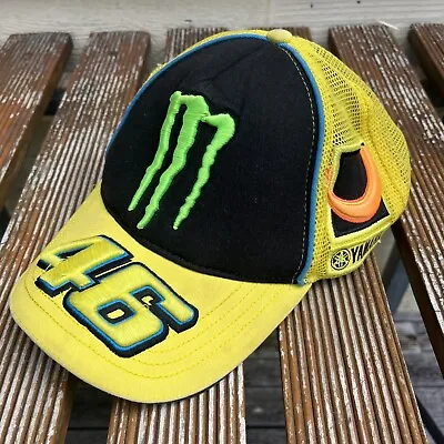 Valentino Rossi VR46 Monster #46 MotoGP Mesh Racing Cap Hat Yellow Yamaha • $31.97