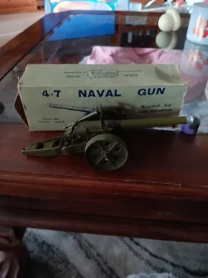 Vintage Toy Cannon Britain Ltd 4.7  Naval Artillary England Diecast In Box • $185