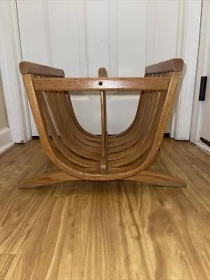 Vintage Bentwood Oak Magazine Stand Rack Storage Mid Century Mcm • $99.99