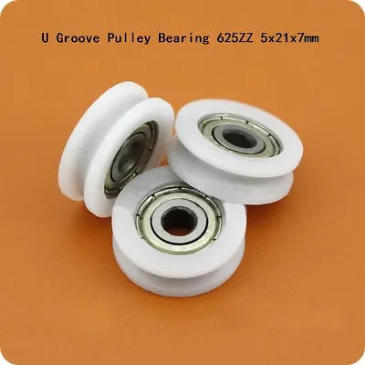 £3.71 • Buy U Groove Nylon Plastic Pulley Deep Groove Ball Bearing Wheel 625ZZ 5x21x7mm 