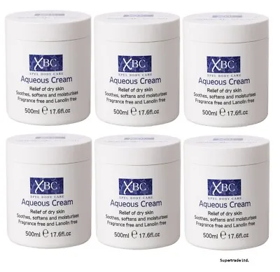 XBC Aqueous Cream Fragrance & Lanolin Free Relief Dry Skin Moisturiser 500ml X 6 • £10.16
