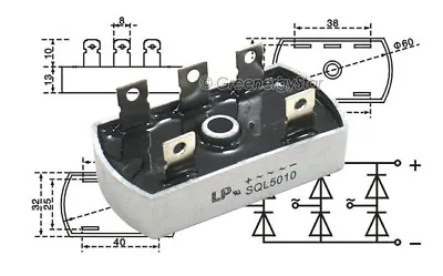 50 Amp A 3 Three Phase Bridge Rectifier Wind Turbine Dc • $4.99