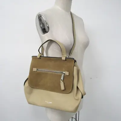 MARC JACOBS Calfskin Suede Large Waverly Satchel Bag- Camel • $75