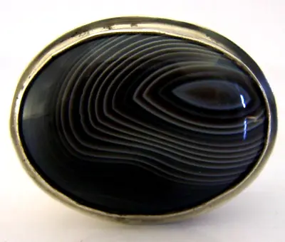 Beautiful Hand Made English Solid Sterling Silver Agate Desk Trinket Box 1982 • $118.28