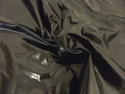 £1.99 • Buy Shiny High-Gloss PVC Leathercloth Fabric Material - BLACK