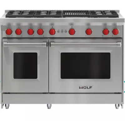 Wolf 48 Stainless Steel Freestanding Professional Gas Range - GR486C • $1