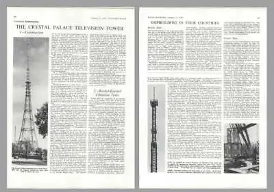 1958 Crystal Palace TV Tower Construction And Rocket-excited Vibration Tests • $9.95