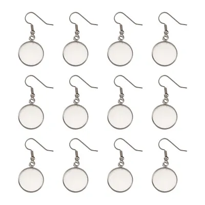 20x Stainless Steel Earring Hooks With Blank Pendant Trays Cabochon Settings • £5.99
