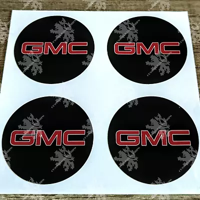 GMC Black Wheel Center Cap Logo Sticker Decal Emblem 3.5  88mm  Set Of 4 • $8