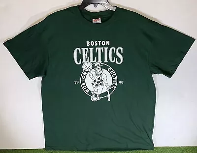 Vintage Boston Celtics 1946 Soffe T-Shirt Adult Size XL Green - Made In USA • $30