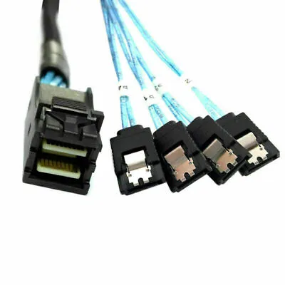 Mini SAS SFF-8643 Target To 4 SATA 7pin Host Hard Disk Data Server Raid Cable • $9.33