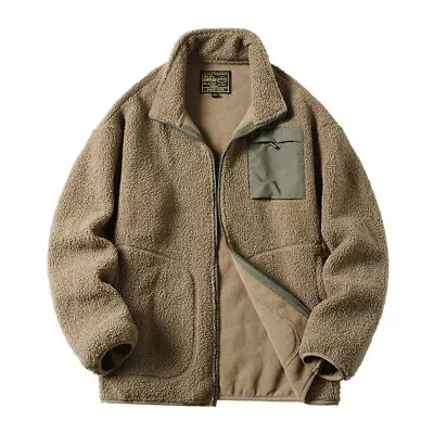 New Lamb Velvet Jacket Mens Padded Fleece Plus Velvet Thick Fleece Padded Jacket • $35
