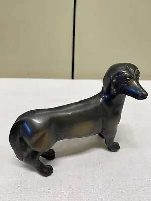 Bronze Standing DACHSHUND Dog Sculpture Figure  4.5x3.5” Solid • $79