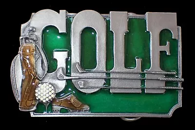 Golf With Clubs/ball/bag Belt Buckle Pewter With Enamel Siskiyou New! • $14.95