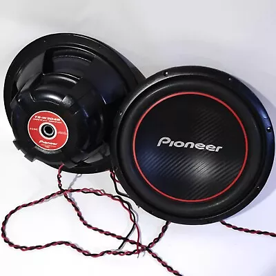Lot Of 2 Pioneer TS-W304R 12  4-ohm 1300W Max Subwoofer W Speaker Wire Set! • $69.99