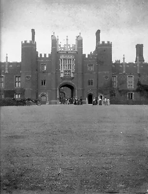 Glass Plate Negative C. 1900 - People Buildings - Hampton Court Palace London • £5.95