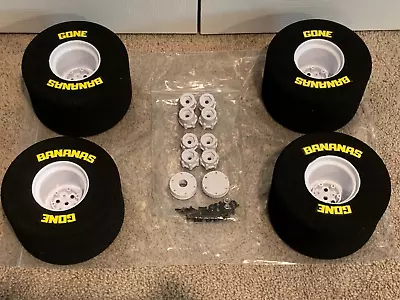 ** TAMIYA CLODBUSTER ** Set Of Custom GONE BANANAS Foam Tires + JCONCEPT Wheels • $350