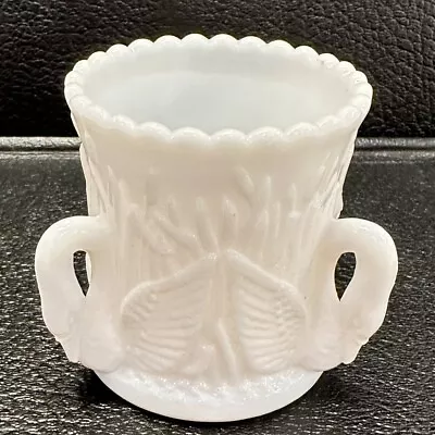 Vintage Westmoreland Milk Glass Triple Swan Handled Toothpick Holder Pre Logo • $10