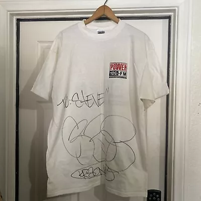 KRS ONE Signed Vintage Late 90s 00’s Power 106 FM Radio T Shirt Sz XL See Pics • $225