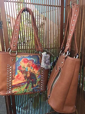 NEW Montana West Concealed Carry Handbag Rodeo Western Bucking Horse Brown Purse • $42