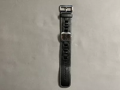 Fossil Wide Black Leather Band Women Watch Working • $20