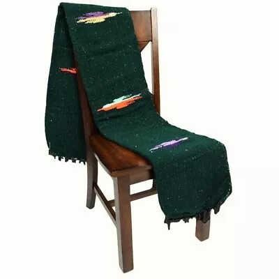 Green Mexican Blanket Forest Thunderbird Yoga Native Tapestry Falsa Throw XL  • $24.95