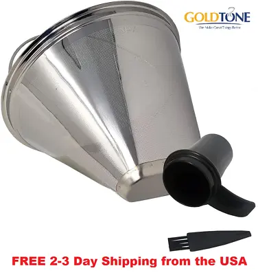 Stainless Steel 8-12 Cup #4 Cone Reusable Coffee Filter - Fits Cuisinart • $12.99