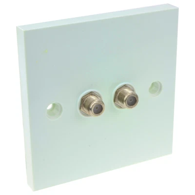 £3.15 • Buy Dual F Type Socket Faceplate For Sky+/SkyHD Satellite 2