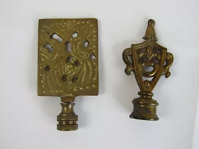 Lot 2 Vintage Cast Iron Brass Art Deco Lamp Light Finial Birds • $35