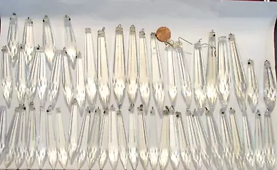 $24.99 • Buy 79 Clear Crystal Faceted Icicle U Drop Chandelier Prisms 2 3/4-4 
