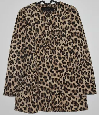 ZARA BASIC COLLECTION Animal Print Leopard Women's Coat SIZE M Great Condition • $39.99