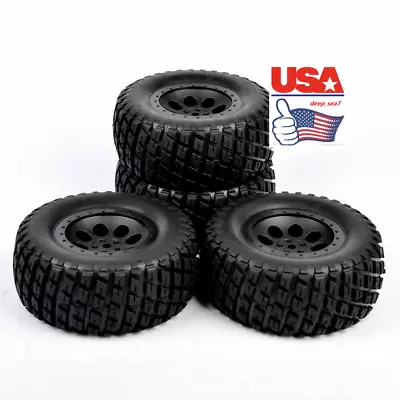 $27.99 • Buy 4Pcs 12mm Hex Tires Short Course Truck Wheel Rim For 1:10 RC   SLASH HPI