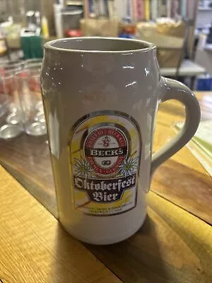 Vintage Beck's Oktoberfest German Bier Beer Stein Mug Ceramic 8  1993 • $20