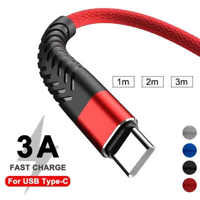 Heavy Duty Braided USB C Type-C Fast Charging Data Sync Charger Cable Long Cord • $3.89