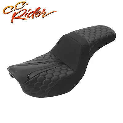 C.C. RIDER Step-Up Driver Passenger Pillion Seat Fit For Harley Dyna 2006-2017 • $180
