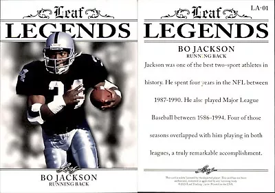 2023 Leaf Legend Bo Jackson #LA-01 Oakland Raiders • $4.95