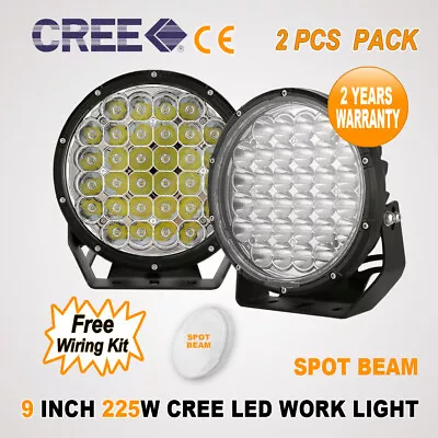 2pcs 9inch 225w Cree Led Spot Flood Offroad Driving Work Light Bar Wd-150w/200w • $169.95