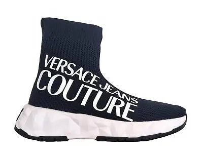 Versace Women's High Sock Sneakers Shoes In Nylon Atom Sole 75VA3SB5 Black • $263.61