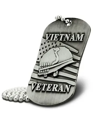 Vietnam Veteran Antique Finish Dog Tag Necklace-Phil 3:13-14 Shields Of Strength • $9.99