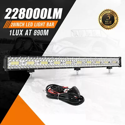 28inch CREE LED Light Bar Spot Beam Triple Row Work Driving Lamp 28  4WD • $62.94