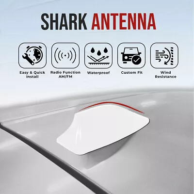 Universal White Shark Fin Roof Antenna For Car Radio FM/AM Signal Aerial Trim UK • £10.04