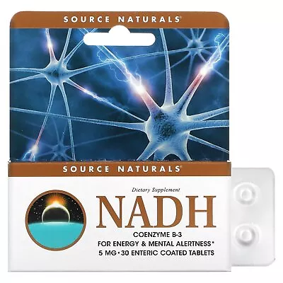 Source Naturals NADH CoEnzyme B-3 5 Mg 30 Tablets Dairy-Free Egg-Free • $27.90